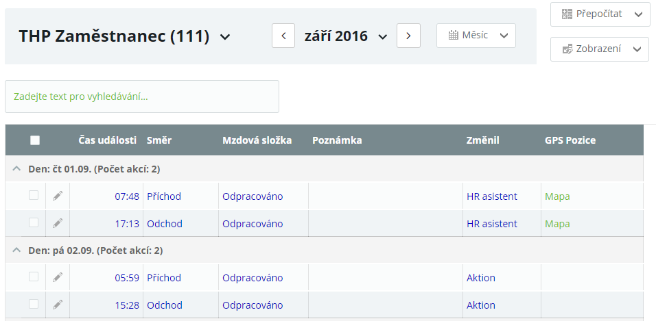 Obr. 17: Nové zobrazení GPS